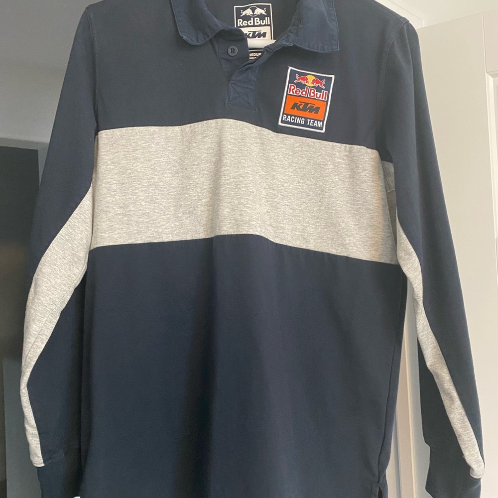 Moto GP Red Bull KTM Racing Team Navy and Gray Men's Shirt